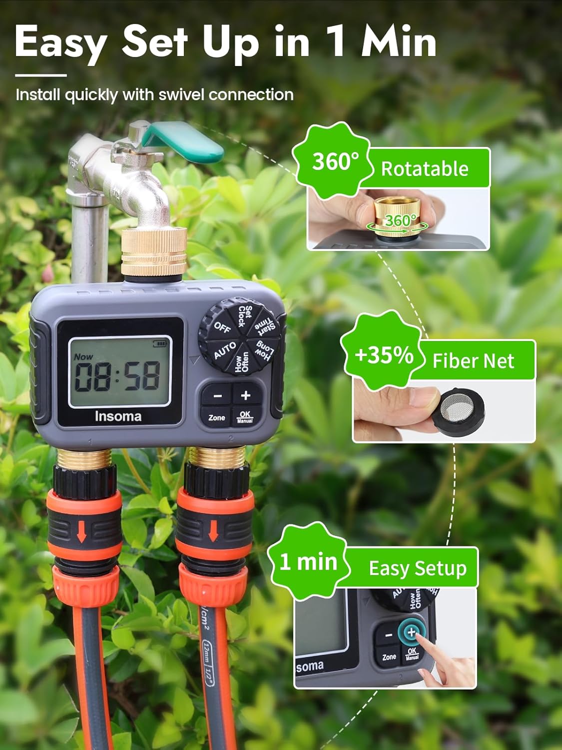 Dual Outlets Smart Irrigation  - Smart Garden Monitoring System ulasan dan harga