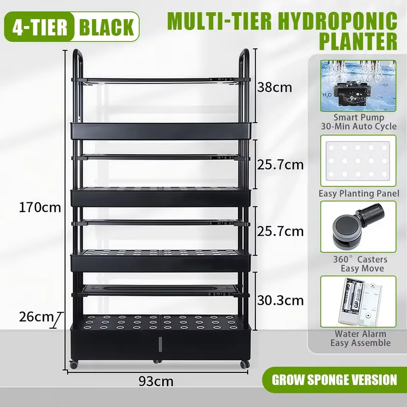 Rolling 4-Tier Hydroponic Gard - Smart Urban Garden ulasan dan harga