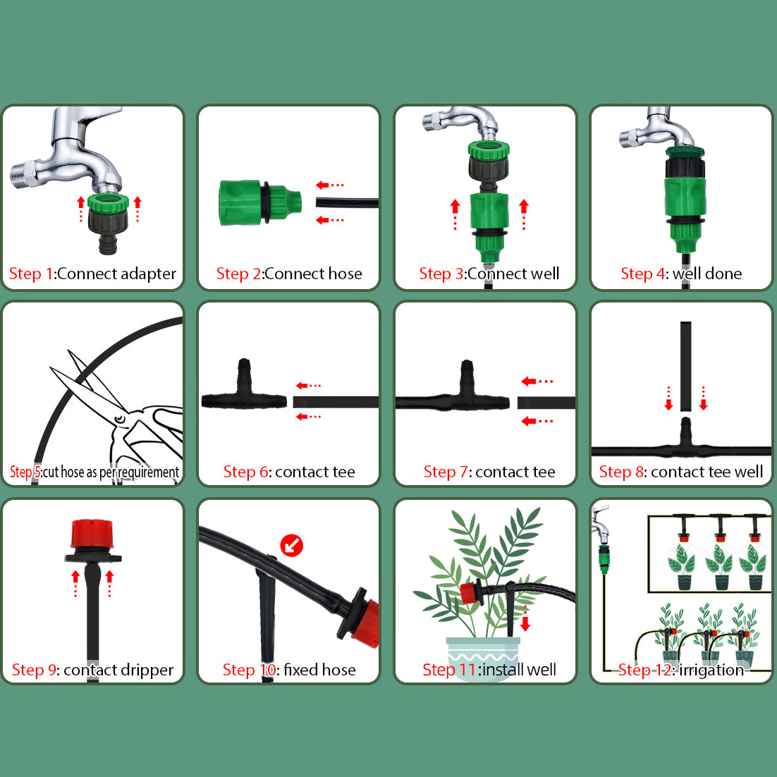 Greenhouse 15M-30M DIY Drip Ir - Smart Urban Garden ulasan dan harga