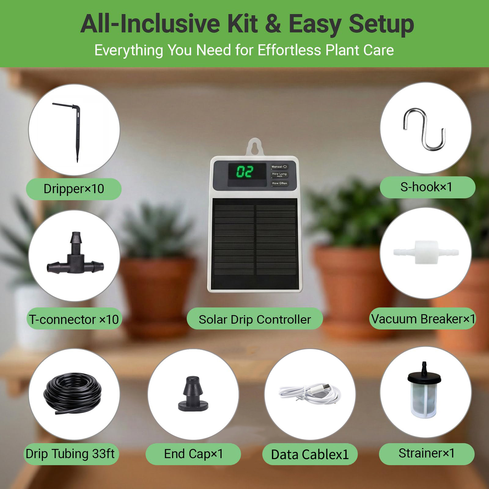 Upgraded Solar Drip Irrigation - Smart Urban Garden ulasan dan harga